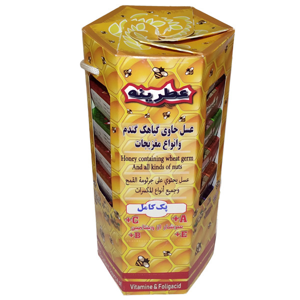عسل حاوی گیاهک گندم و انواع مغزیجات عطرینه بسته 8 عددی