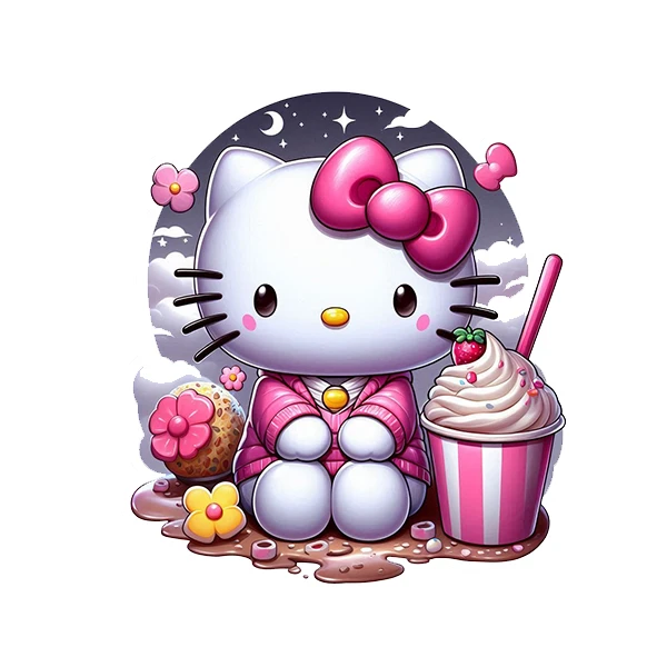  استیکر پارچه و لباس پاد آفرین طرح کیتی کد 453