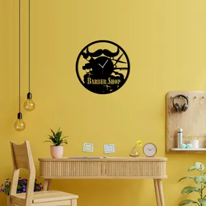 ساعت دیواری ماهوت طرح آرایشگاه مردانه کد 079