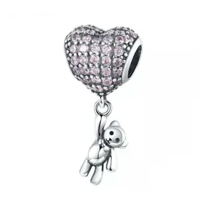 آویز گردنبند نقره زنانه پاندورا مدل  Bear my heart 6576