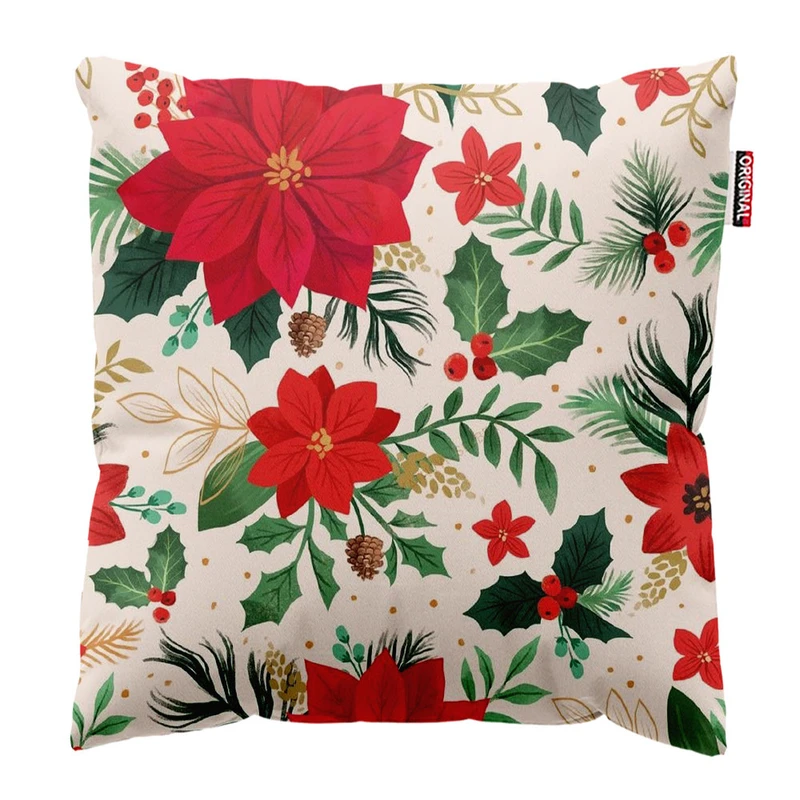 کوسن پاد آفرین طرح گل کد 2435 سایز 40*40 سانتی متر