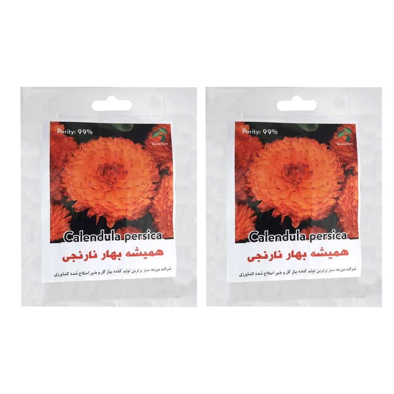 بذر گل همیشه بهار نارنجی گرین فارم کد 003 بسته 2 عددی