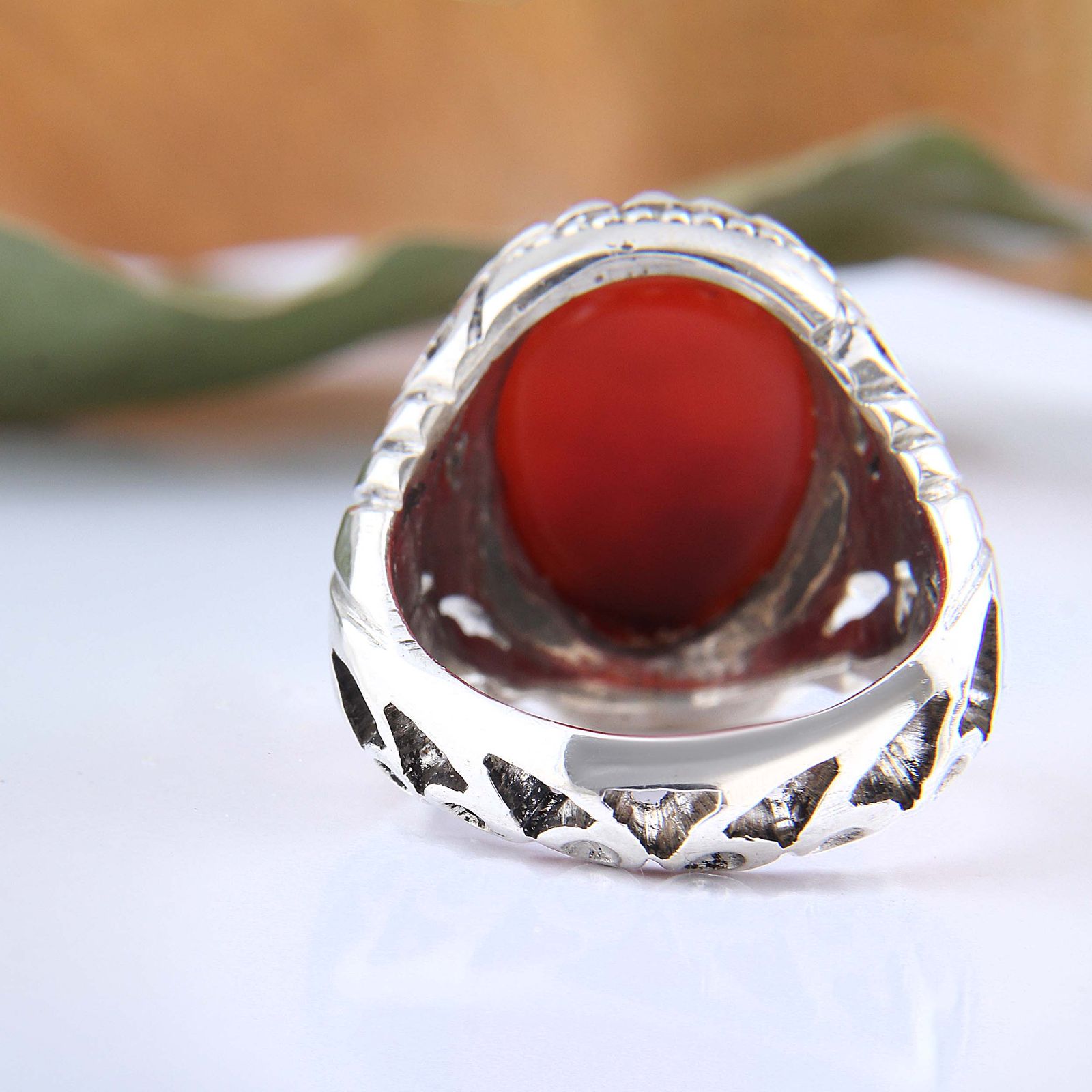 انگشتر نقره مردانه مدل رکاب اره کاری دست ساز کد AM_04588 -  - 6