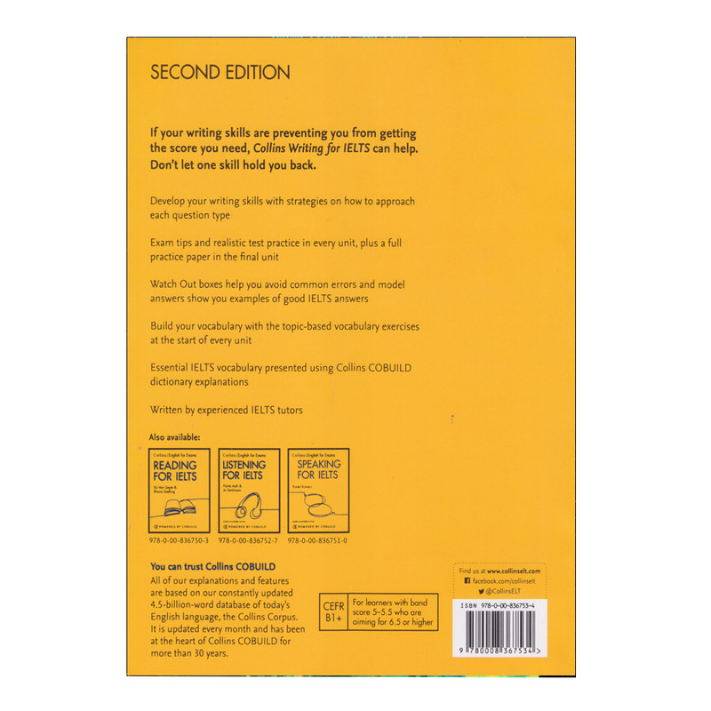 کتاب Collins English For Exam Writing For IELTS اثر Anneli Williams انتشارات الوندپویان