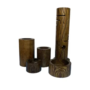 ست جاشمعی و جاعودی چوبی کد 1 مجموعه 5 عددی