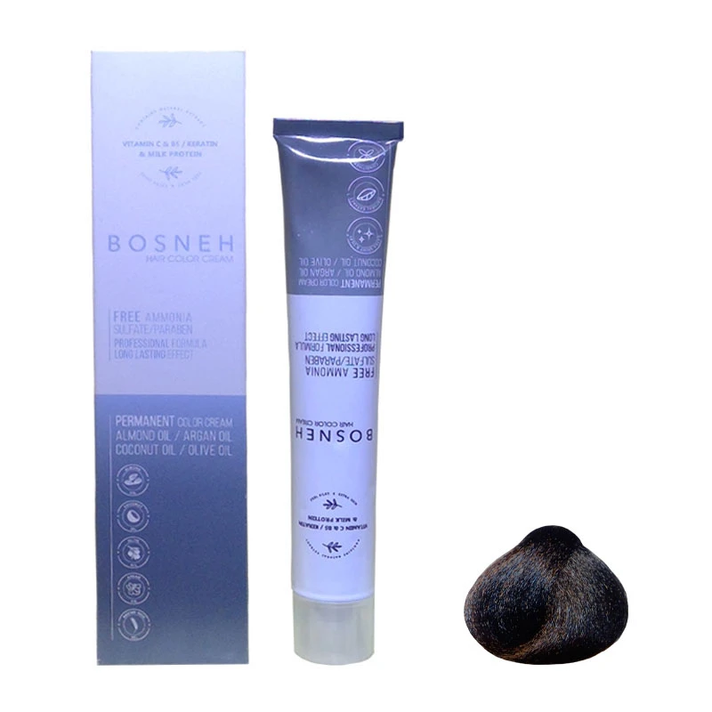 رنگ مو بوسنه مدل FREE AMMONIA شماره MS3.0 حجم 100 میلی لیتر رنگ دودی