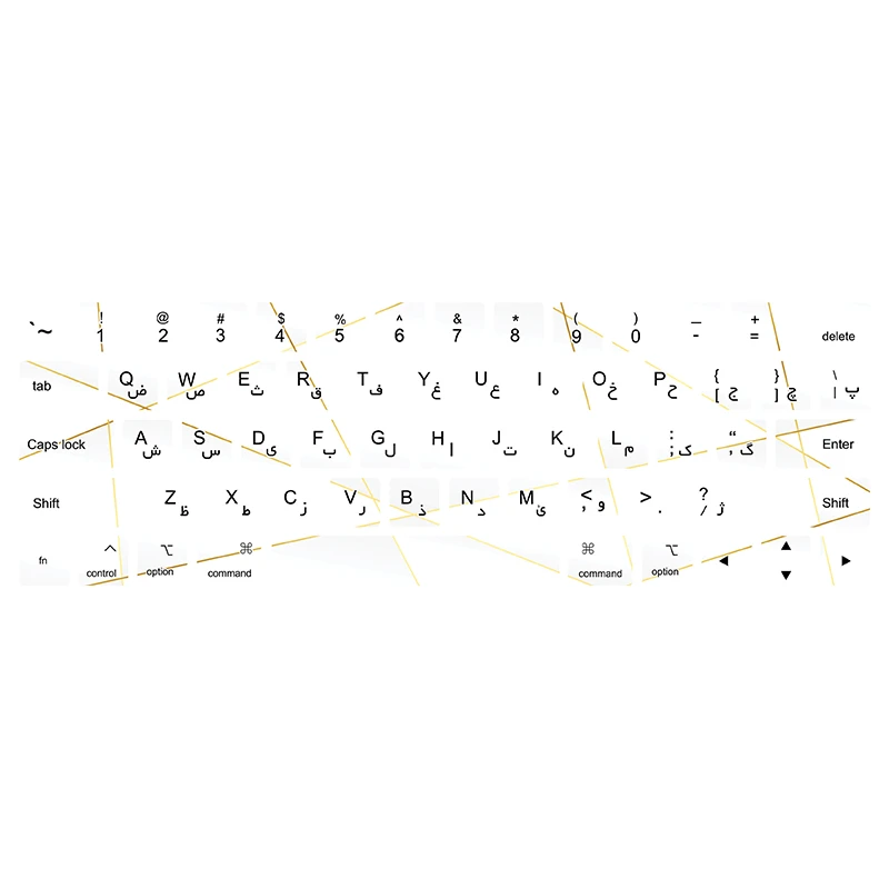 برچسب کیبورد فارسی طرح polygon17 مناسب برای مک بوک پرو 15 اینچ 2016-2019