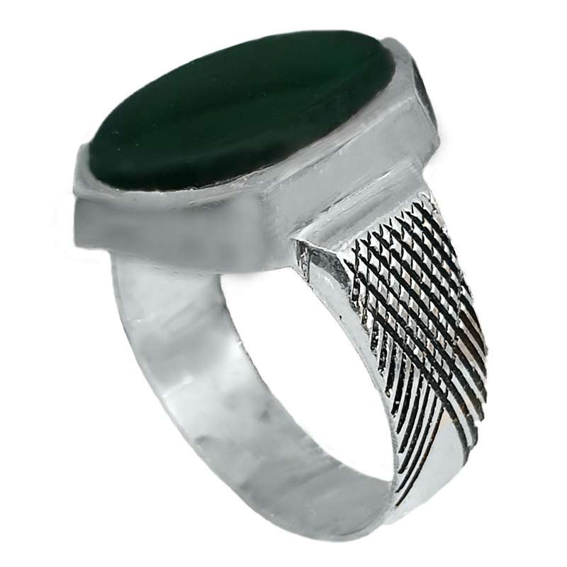 انگشتر نقره مردانه مدل عقیق خراسانی حرز امام جواد HA4027