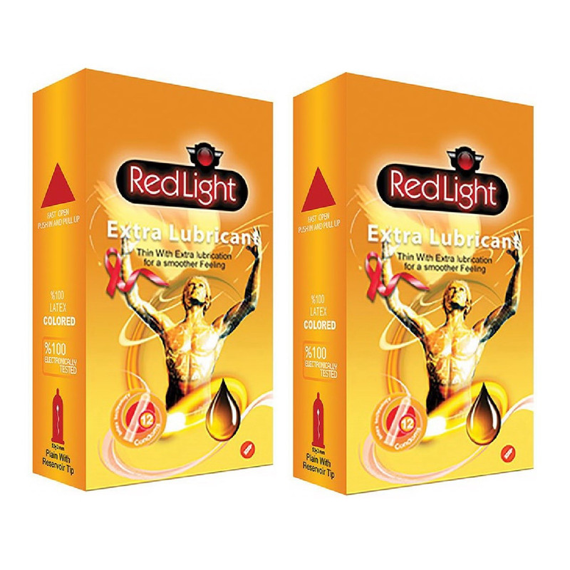 کاندوم ردلایت مدل Extra Lubricant مجموعه دو عددی