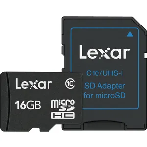 کارت حافظه microSDHC لکسار مدل Micron کلاس 10 همراه با آداپتور SD ظرفیت 16 گیگابایت