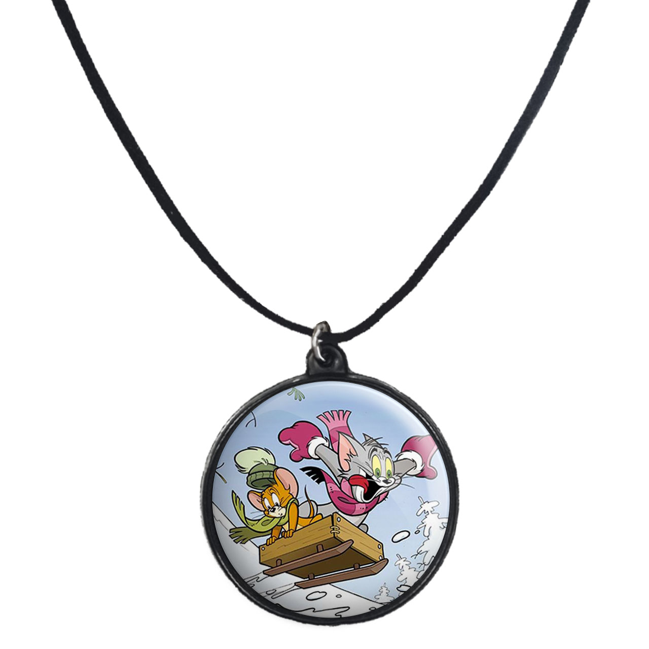 گردنبند پرمانه طرح تام و جری کد pmb.10724 مدل دو طرفه