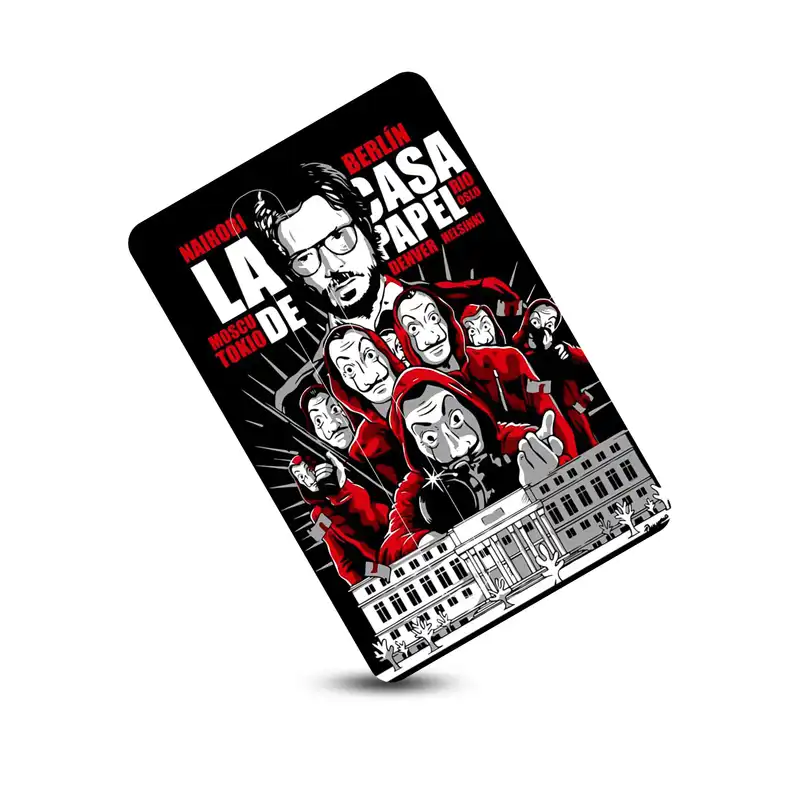 استیکر کارت پیکسل میکسل مدل سریال خانه کاغذی مشکی کد G16