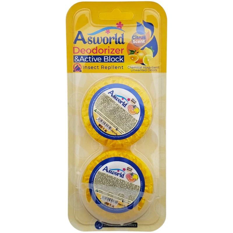 بوگیر توالت آسورد مدل AS-02 رایحه مرکبات وزن 100 گرم بسته 2 عددی