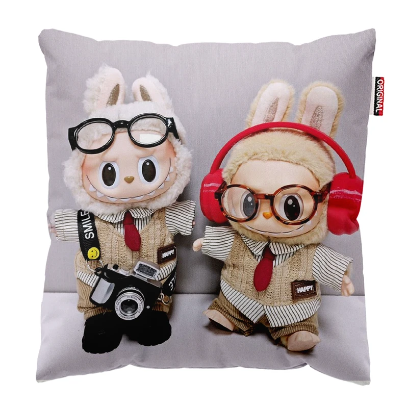 کوسن پاد آفرین مدل عروسک لبوبو کد PK301716 سایز 30*30 سانتی متر