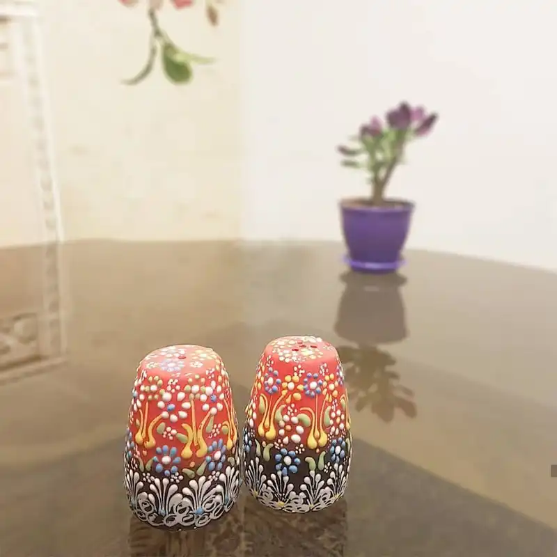 نمکدان میناکاری مدل نقش برجسته کد 2001 بسته 2 عددی