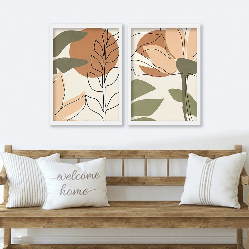 تابلو صبا طرح مدل دکوراتیو کد 701w مجموعه دو عددی