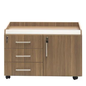 کمد اداری چرخ دار فرآذین مدل FAD-102 بلوطی روشن