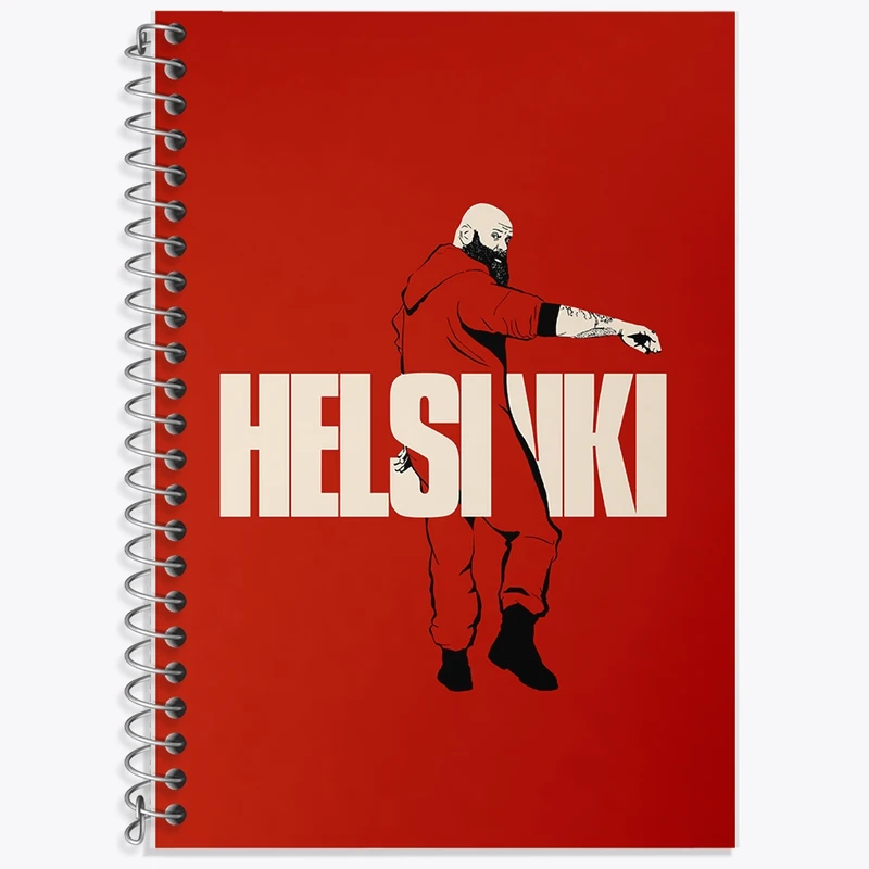 دفتر زبان 50 برگ خندالو مدل دو خط طرح هلسینکی سریال خانه ی کاغذی کد F1713