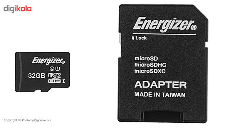 کارت حافظه microSDHC انرجایزر مدل Hightech کلاس 10 استاندارد UHS-I U1 سرعت 40MBps همراه با آداپتور SD ظرفیت 32 گیگابایت