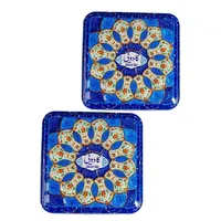 مسقطی ترکیبی جعبه فلزی مینا آبی  حلوا مسقطی لاری ترنج - 400 گرم مجموعه 2 عددی