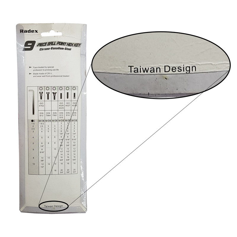 آچار آلن رادکس مدل 6 گوش کد T-Sun مجموعه 9 عددی