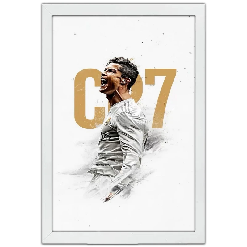 تابلو بکلیت طرح کریستیانو رونالدو Cristiano Ronaldo مدل W-po1642 فریم سفید