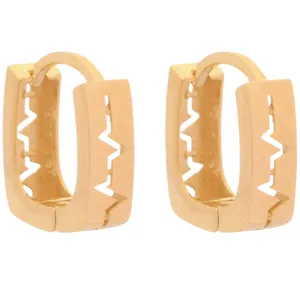 گوشواره طلا 18 عیار زنانه طلای مستجابی مدل ضربان مربعی 