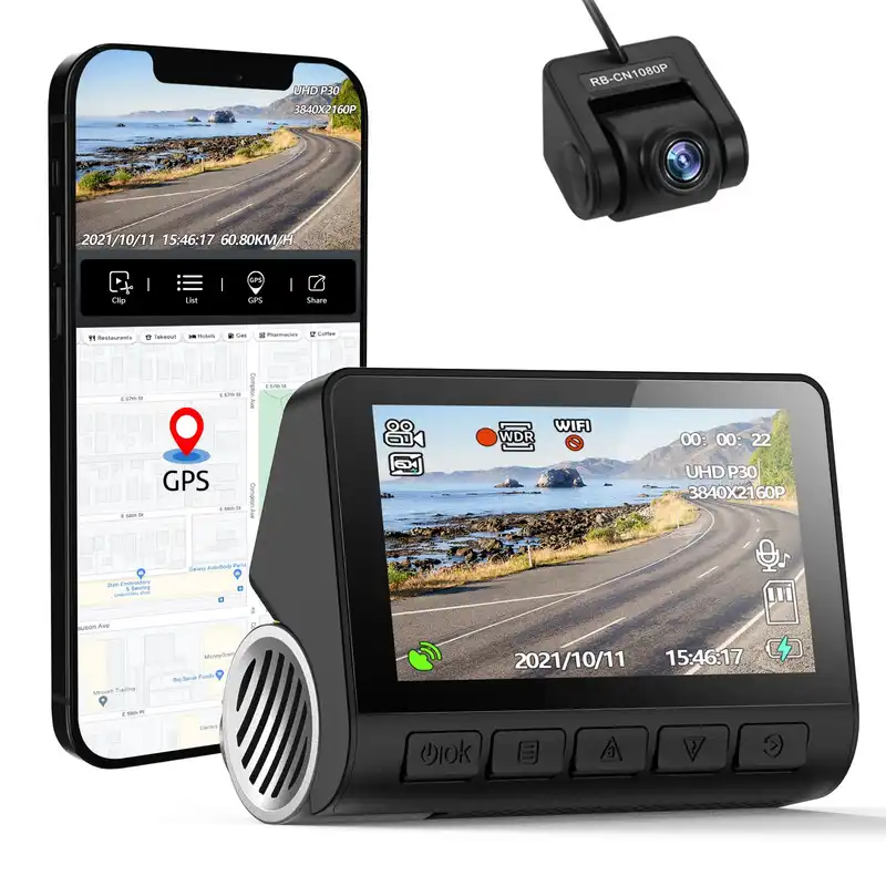 دوربین فیلم برداری خودرو مدل Dash Cam 4K + Rear Cam 1080P V55PRO