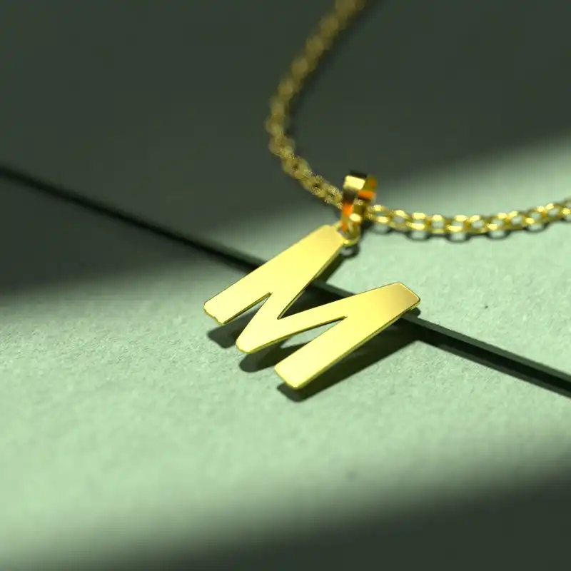 گردنبند طلا 18 عیار زنانه مدوپد مدل حرف M کد H3-1-1299