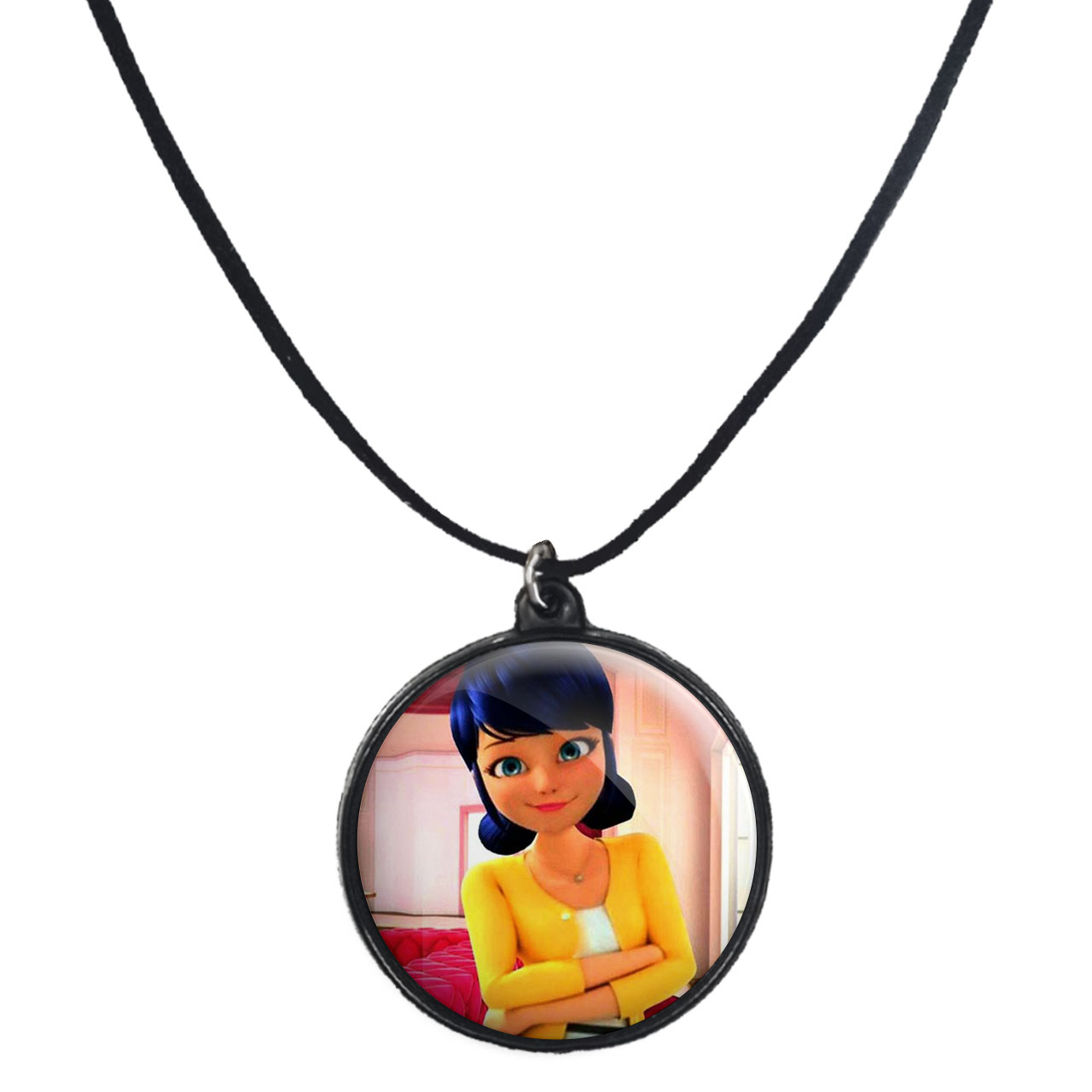 گردنبند پرمانه طرح کفشدوزکی کد pmb.7518 مدل دو طرفه