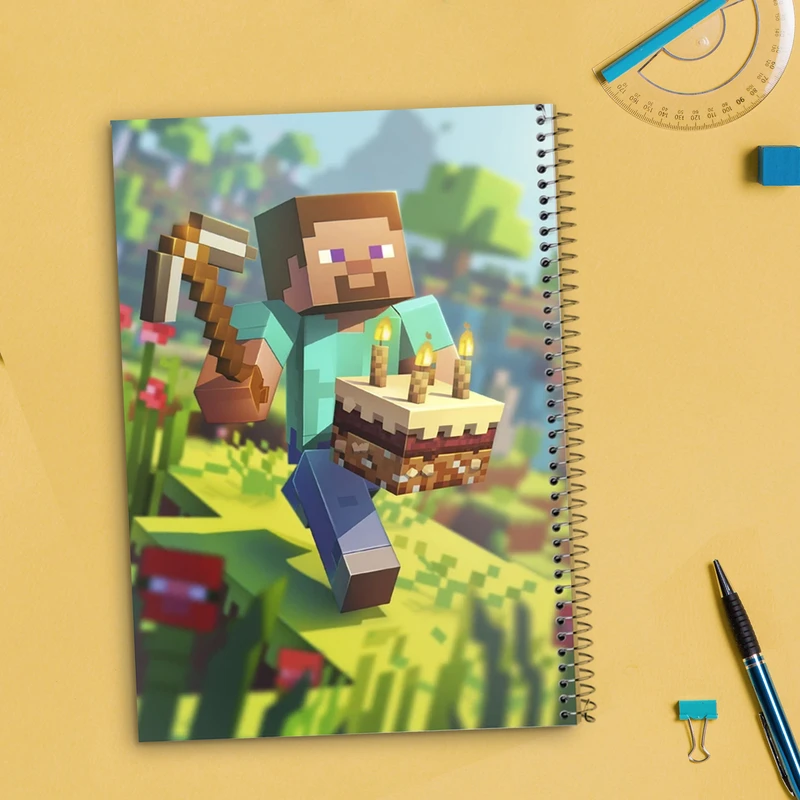 دفتر مشق 50 برگ مدوپد مدل ماینکرفت minecraft کد DF14026