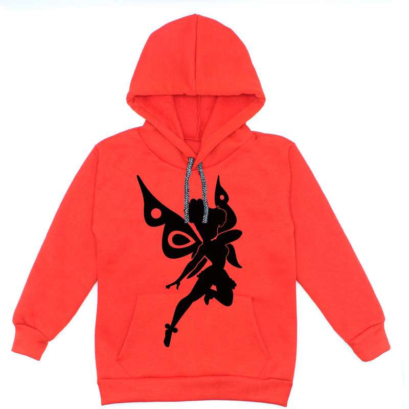 هودی دخترانه مدل فرشته A82 رنگ قرمز