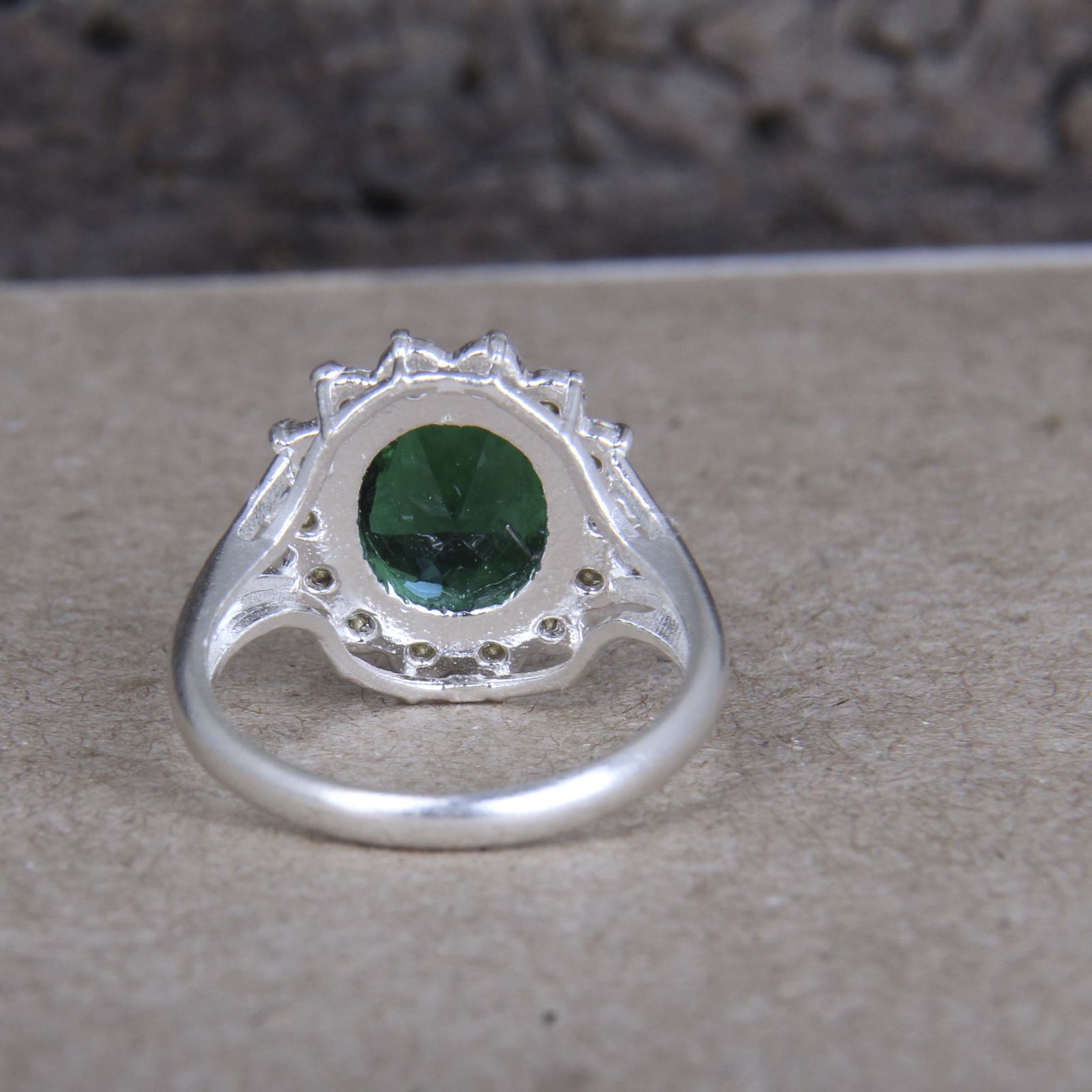 انگشتر نقره زنانه مدل کوارتز تراش جواهری مخراج برلیان بدون ریزش کد AW_706 -  - 5