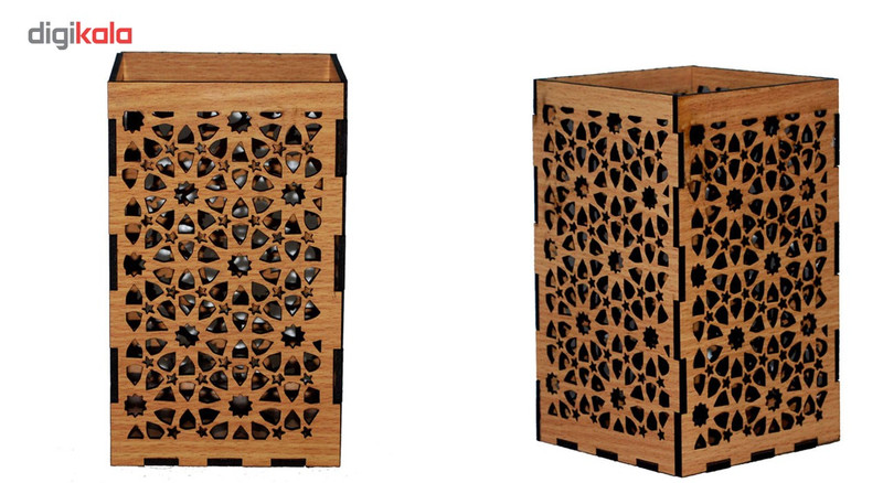 جا شمعی گالری چوب و کمان مدل اسلیمی1