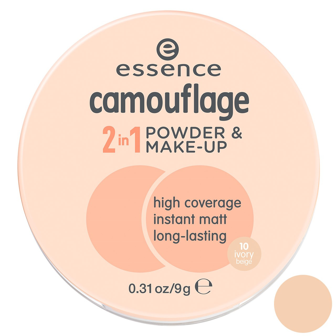 پودر دوکاره اسنس سری Camouflage مدل Ivory Beige مقدار 9 گرم