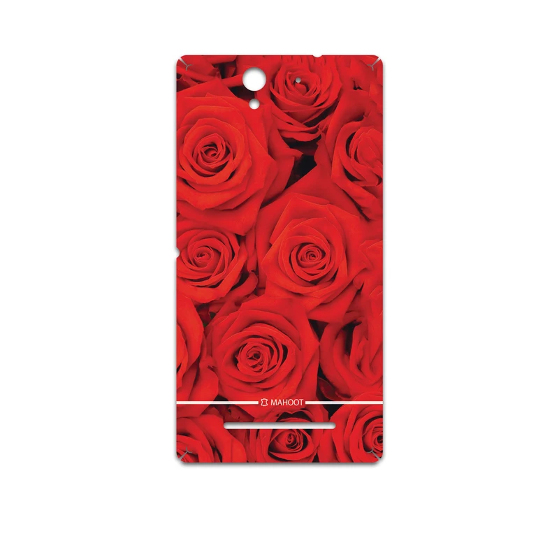 برچسب پوششی ماهوت مدل Red-Flower مناسب برای گوشی موبایل سونی Xperia C3 Dual