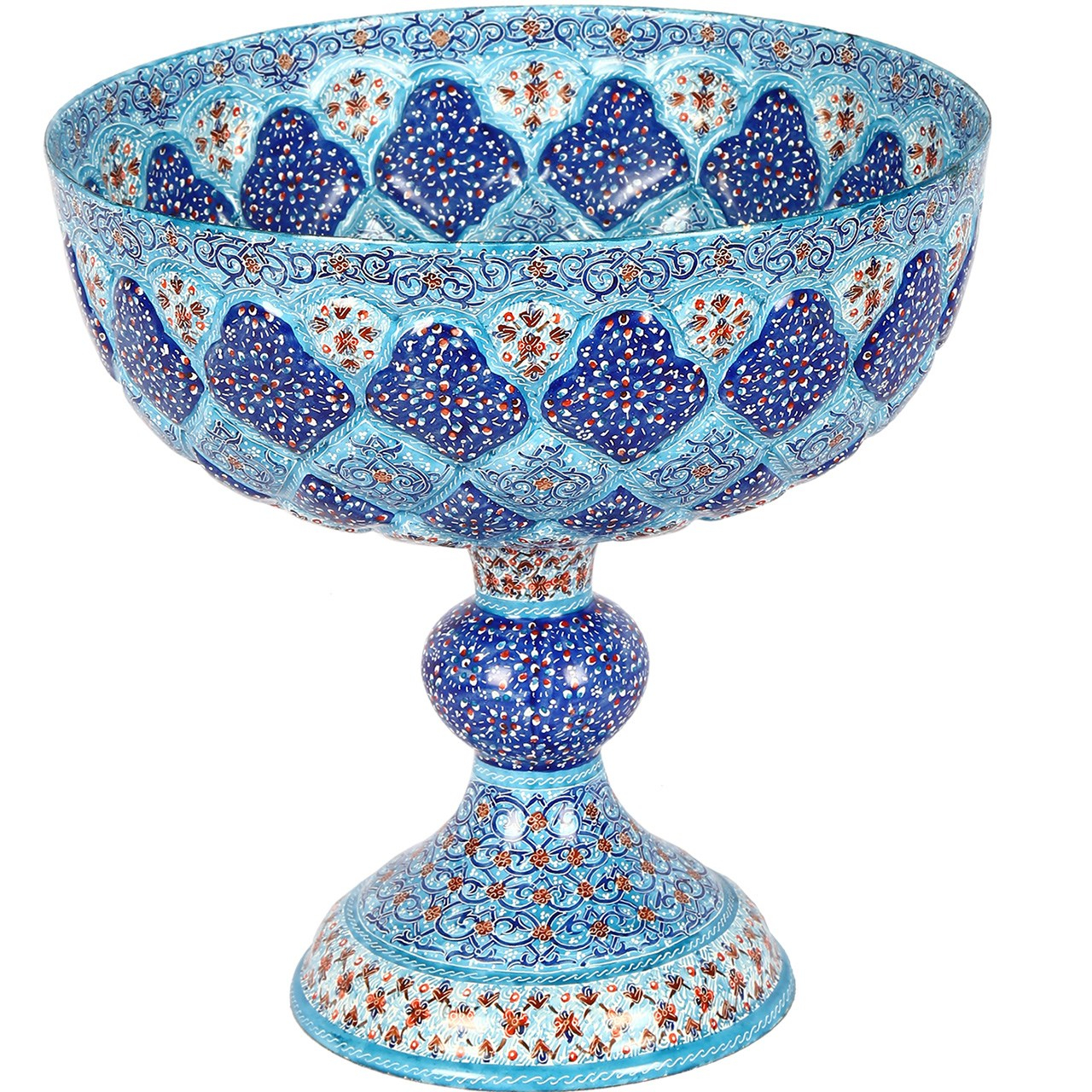 کاسه مسی میناکاری گالری گوهران مدل پایه دار 10