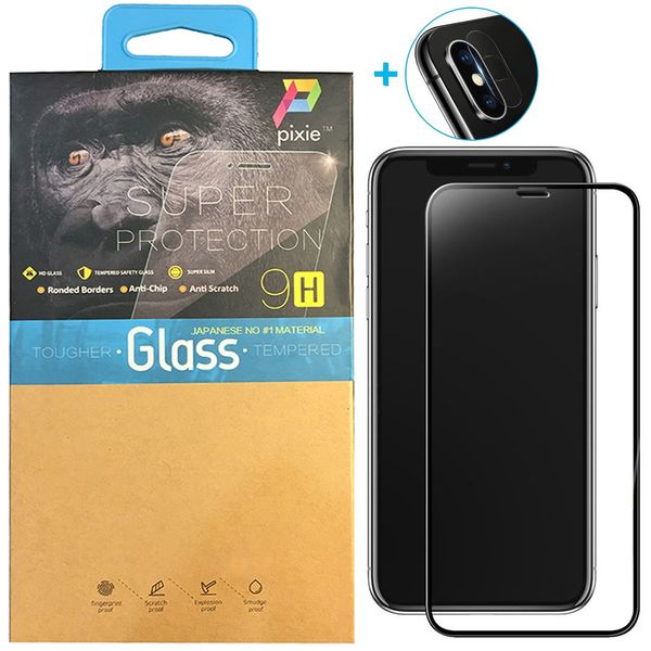 محافظ صفحه نمایش و لنز تمام چسب شیشه ای پیکسی مدل 5D مناسب برای گوشی اپل آیفون X محافظ صفحه نمایش و لنز تمام چسب شیشه ای پیکسی مدل 5D مناسب برای گوشی اپل آیفون X