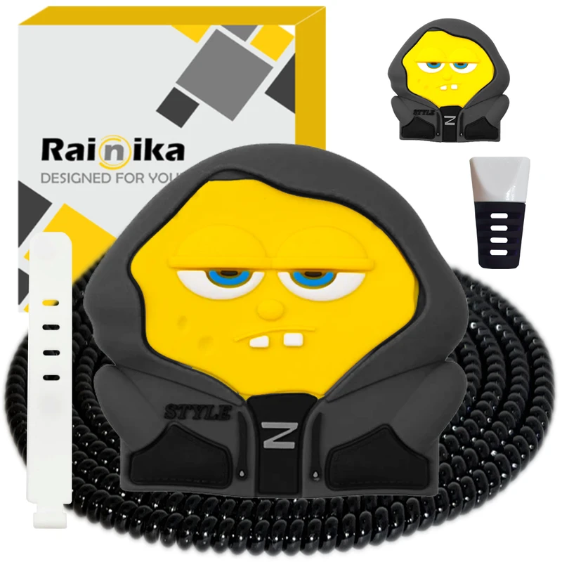 محافظ کابل شارژر دیواری رینیکا مدل باب اسفنجی B/A مناسب برای شارژر اپل 20 وات b/a مجموعه 5 عددی