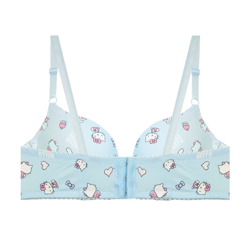 سوتین زنانه مدل اسفنجی جکدار پاپیونی طرح کیتی کد 99994