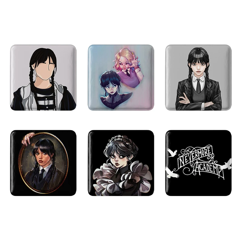 مگنت خندالو طرح سریال ونزدی Wednesday کد 1605B مجموعه 6 عددی