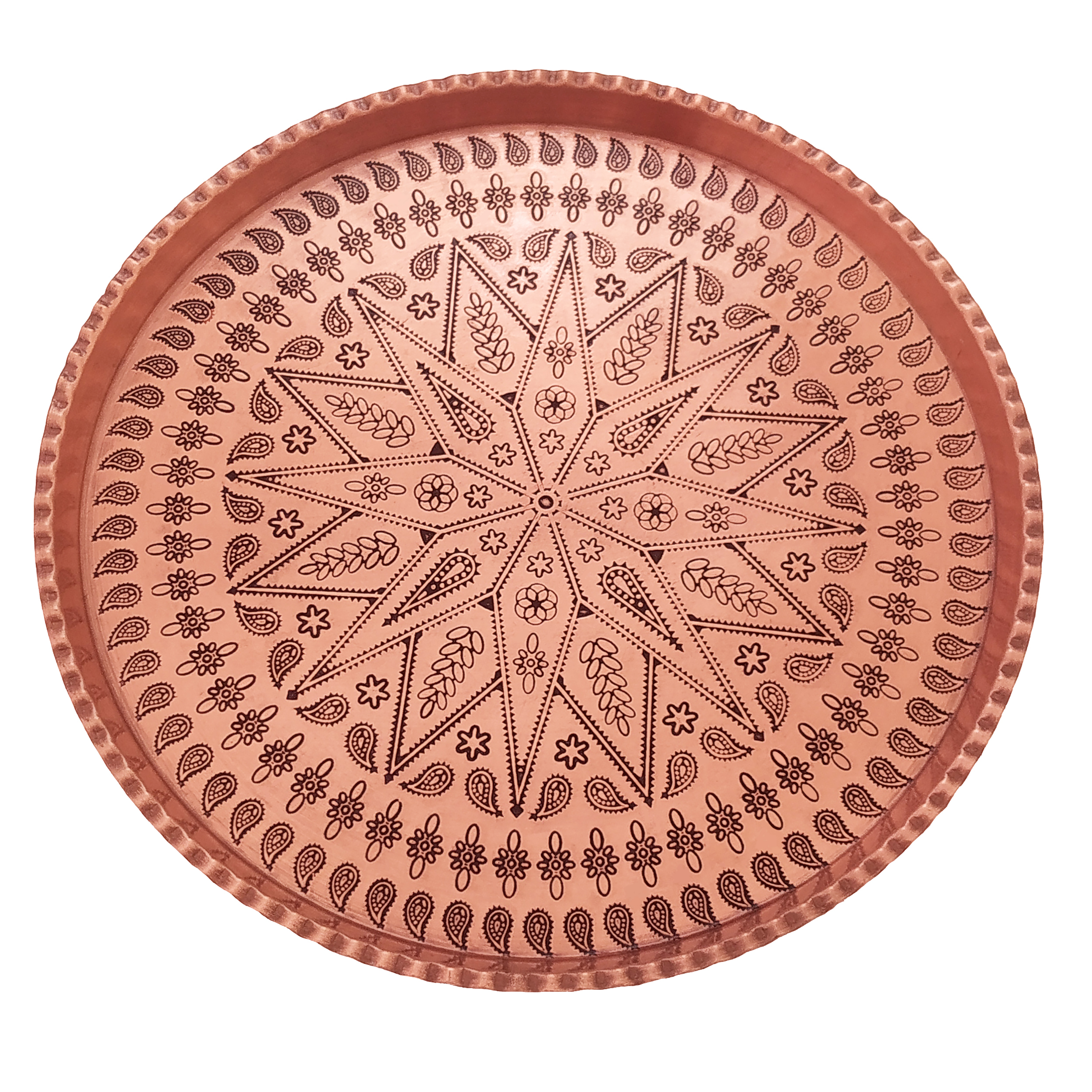 سینی مسی طرح طرنج مدل گرد کد cg55g