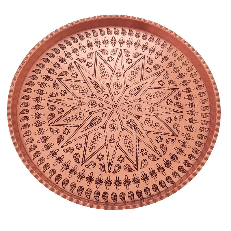 سینی مسی طرح طرنج مدل گرد کد cg55g