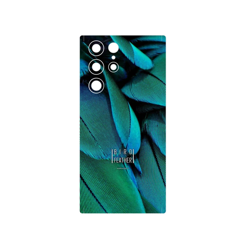 برچسب پوششی ماهوت مدل Green Feather مناسب برای گوشی موبایل سامسونگ Galaxy S22 Ultra 5G