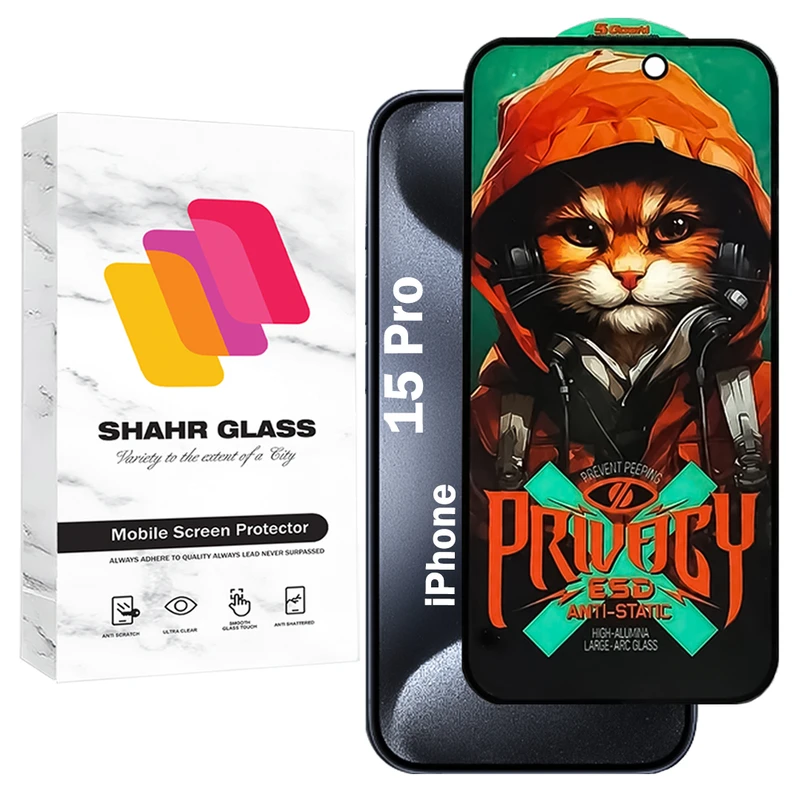 محافظ صفحه نمایش شهر گلس مدل CATPRV مناسب برای گوشی موبایل اپل iPhone 15 Pro