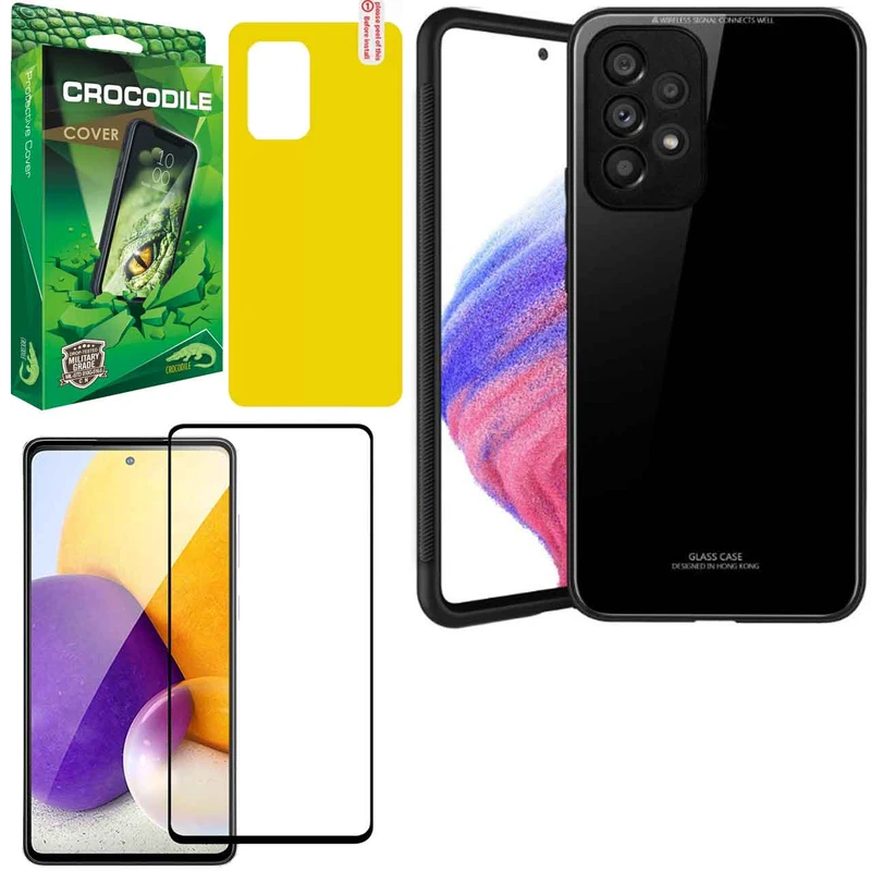 کاور کروکودیل مدل PG-CO-2BND مناسب برای گوشی موبایل سامسونگ Galaxy A53 به همراه محافظ صفحه نمایش و محافظ پشت گوشی