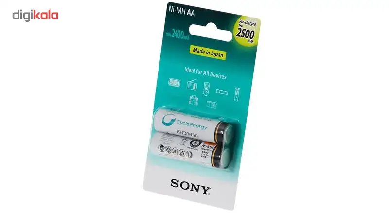 باتری قابل‌ شارژ قلمی سونی مدل NH-AA-B2GN بسته‌ی 2 عددی