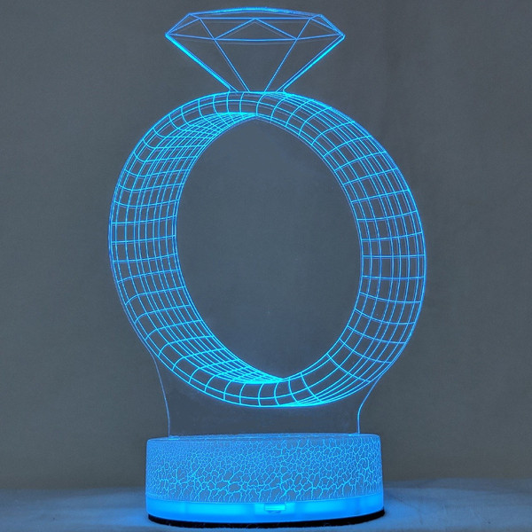 چراغ خواب سه بعدی زیما مدل Diamond Ring