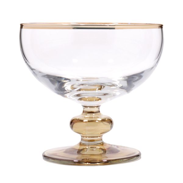 بستنی خوری برنزی پاشاباغچه مدل وانیلا بسته 6 عددی لب طلا