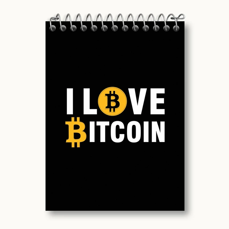 دفتر یادداشت 50 برگ خندالو مدل I Love Bitcoin کد 10889